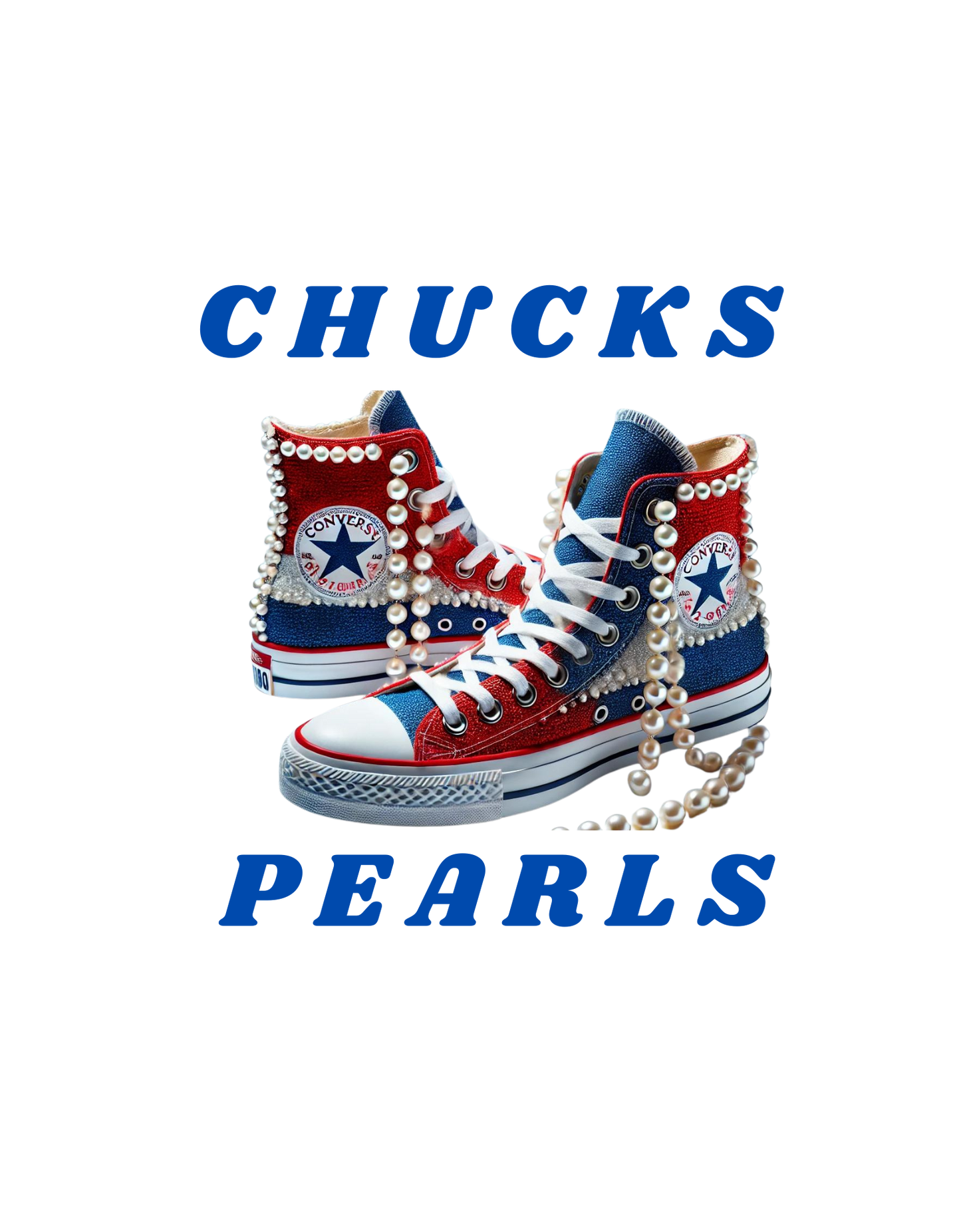 KAMALA HARRIS - CHUCKS AND PEARLS BLUE