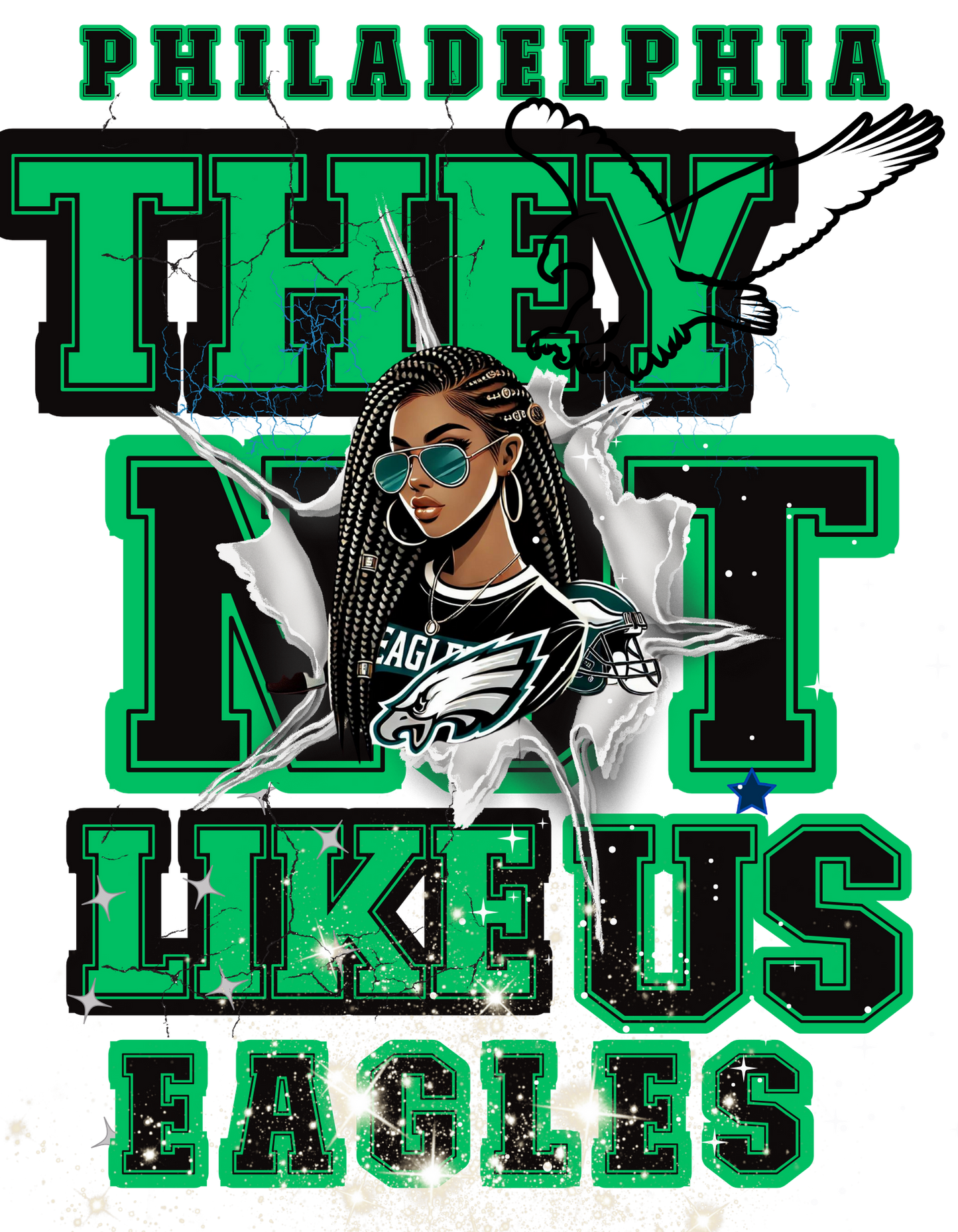 THEY NOT LIKE US EAGLES TSHIRT