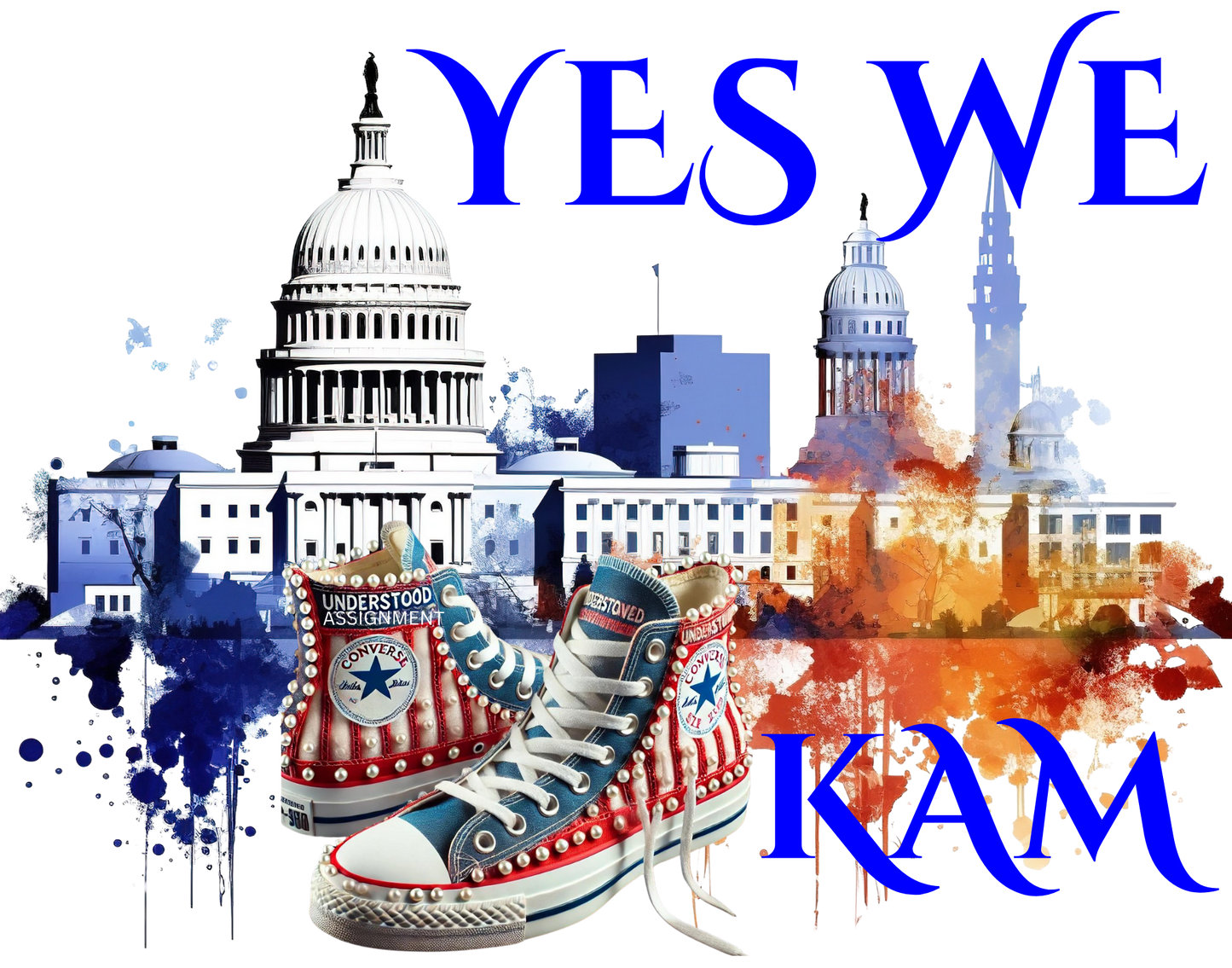 KAMALA HARRIS - TSHIRT WITH PEARLIZED CONVERSE UNDERSTOOD ASSIGNMENT