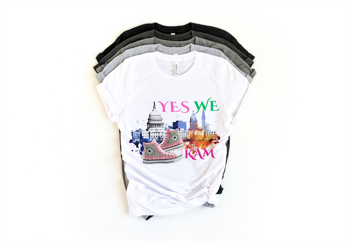 YES WE KAM! PINK & GREEN (AKA INSPIRED) SHORT SLEEVE TSHIRT