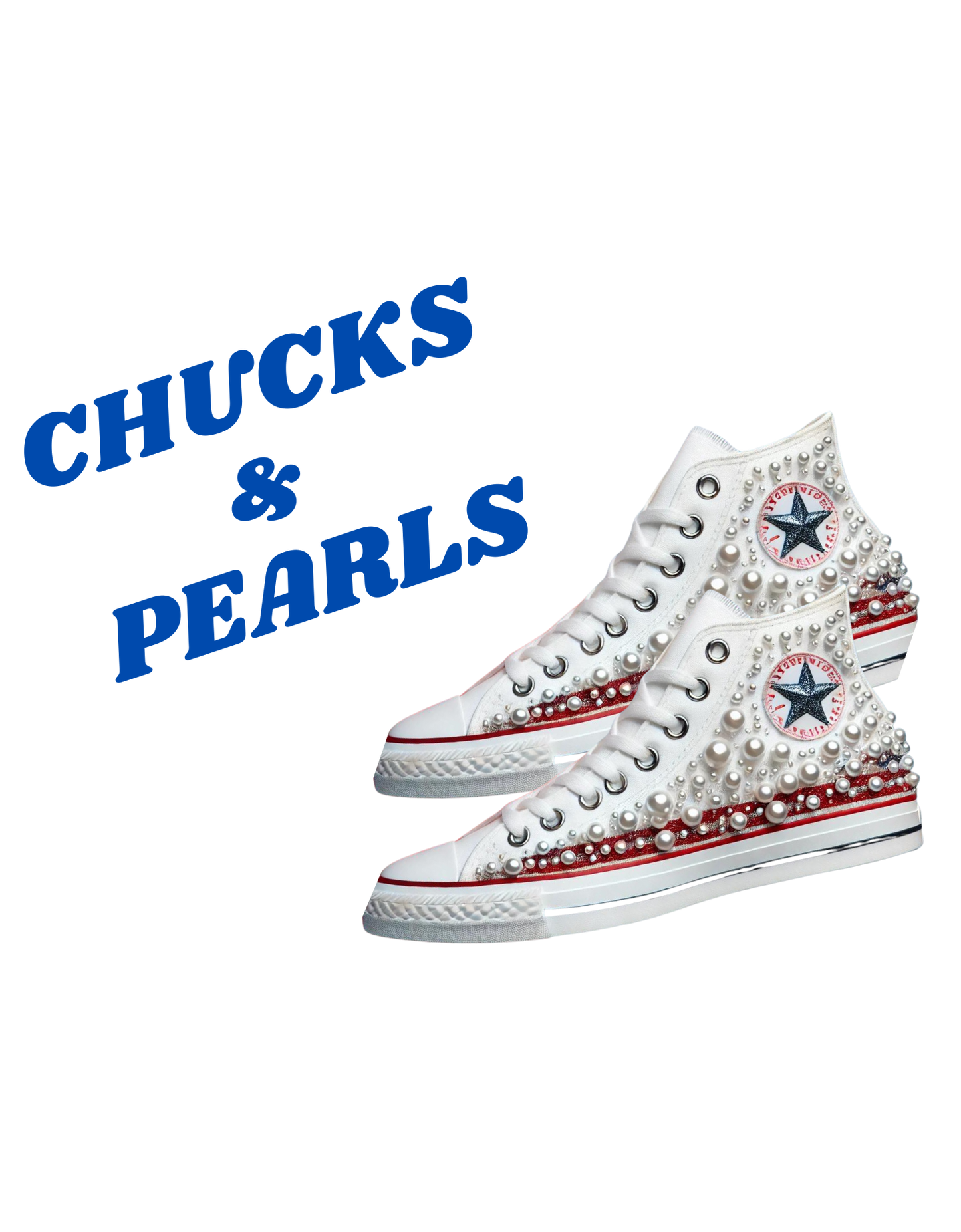KAMALA HARRIS - CHUCKS AND PEARLS WHITE TSHIRT