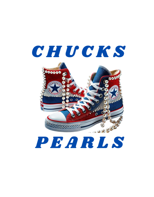 KAMALA HARRIS - CHUCKS AND PEARLS BLUE