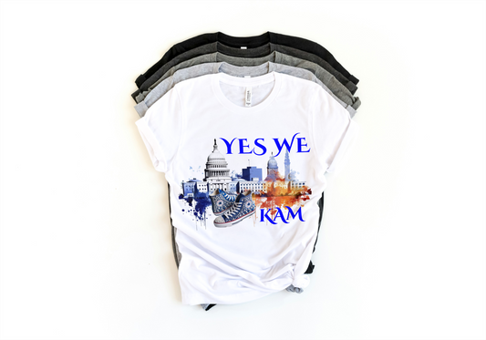 YES WE KAM!  BLUE & WHITE (ZETA PHI BETA INSPIRED) SHORT SLEEVE TSHIRT